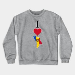 I Heart Moldova I Love Moldovan National Flag Map Vertical Crewneck Sweatshirt